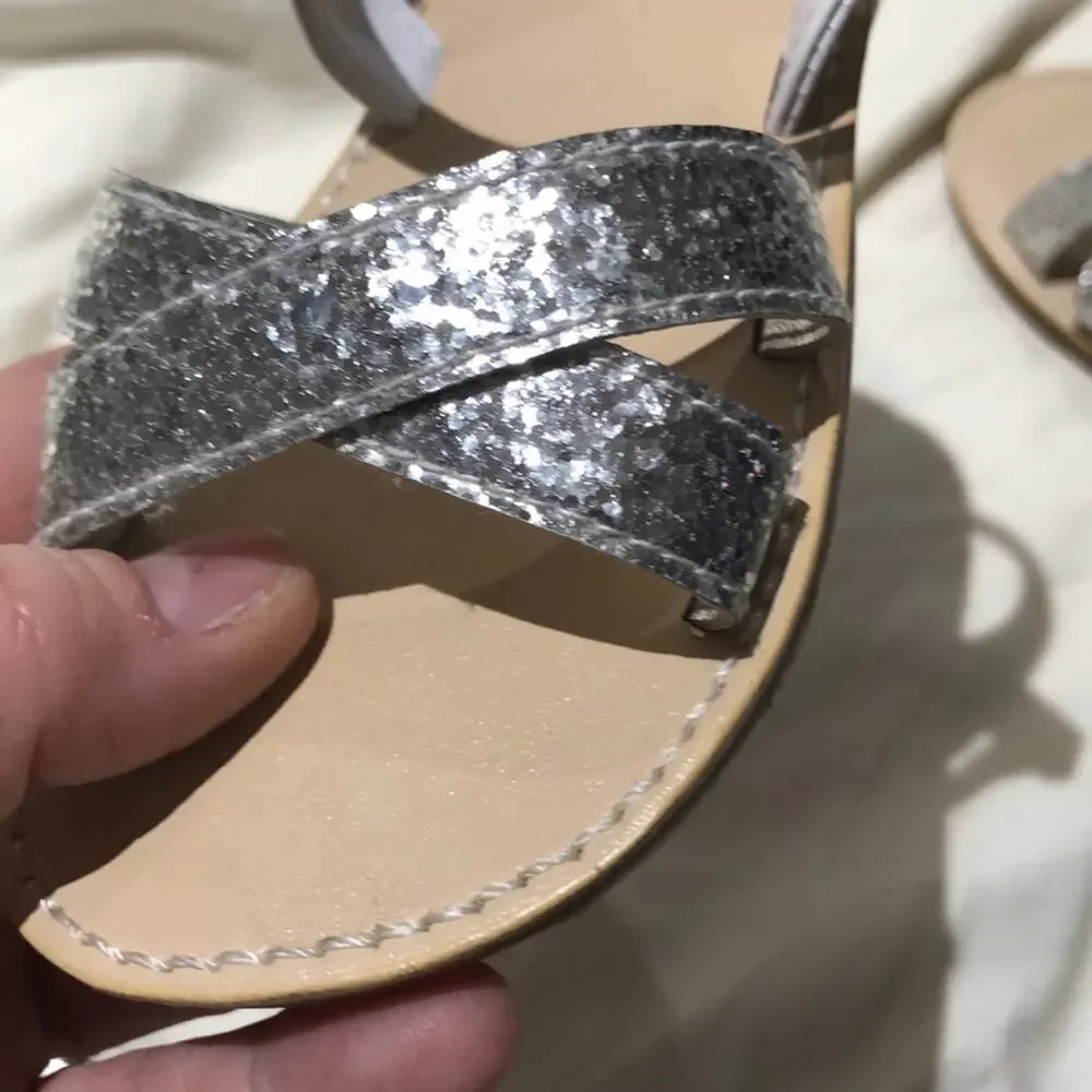 Gymboree White silver sandals 8m worn once